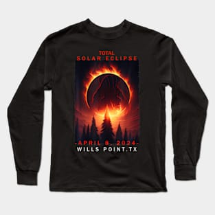 Wills Point Texas Total Solar Eclipse 2024 Long Sleeve T-Shirt